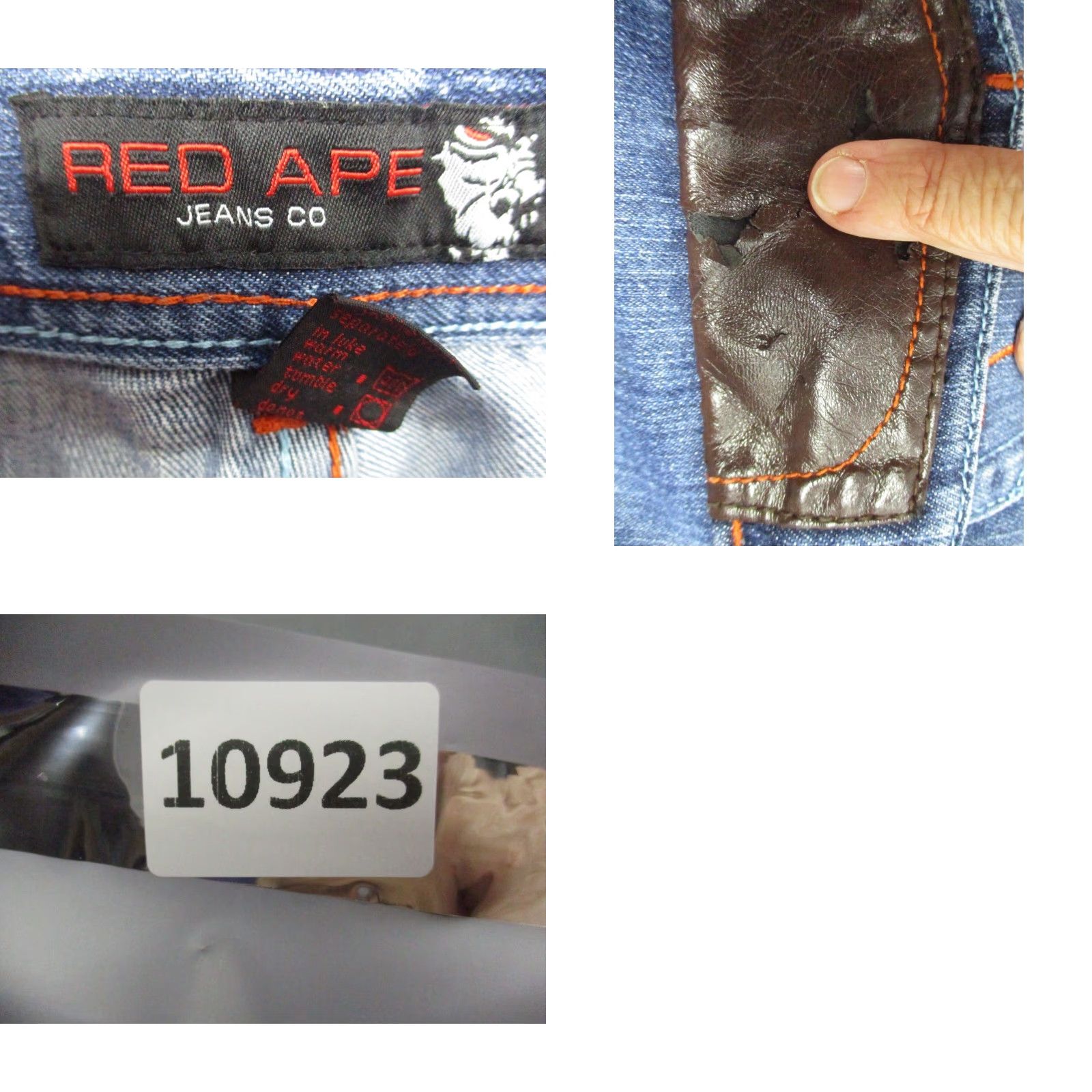 Vintage VINTAGE Red Ape Jeans 32x28 Men Blue Baggy Loose Jeans 90s Hip Hop Logo Grunge Urban-Style (Blue) Jeans Men, 90s, Logo, Baggy, Raw? Size US 32 / EU 48 - 9 Thumbnail