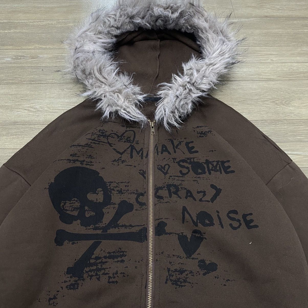 Hysteric Glamour × If Six Was Nine × Le Grande Bleu (L.G.B.) Shein Zipper Fur Hoodie ifsixwasnine lgb style brown Size US M / EU 48-50 / 2 - 2 Thumbnail