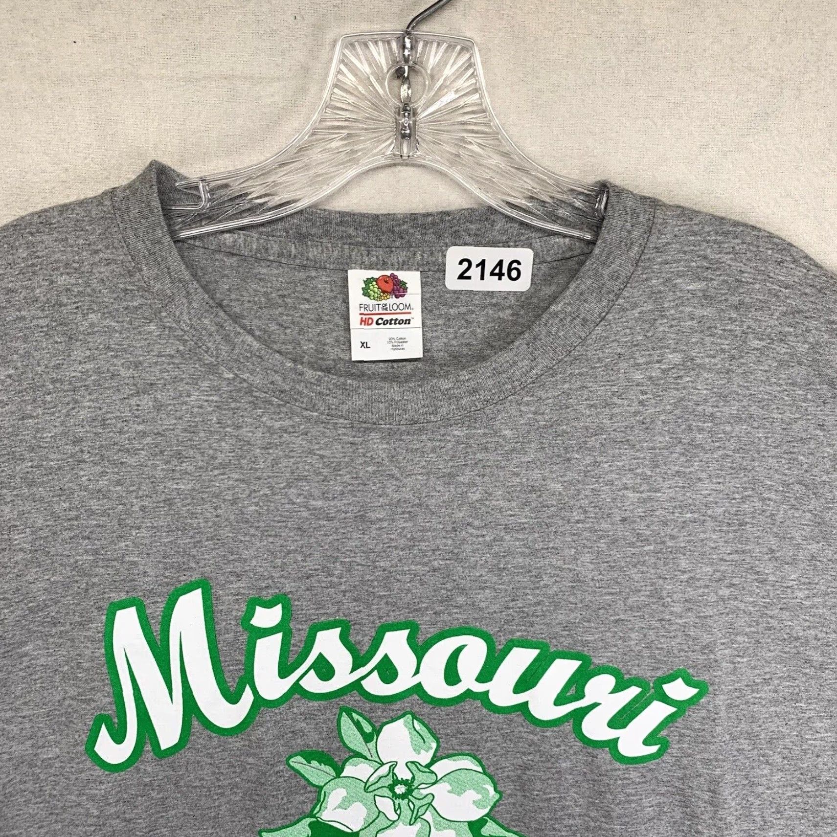 Fruit Of The Loom Missouri T Shirt Mens XL The Show Me State Hawthorn Blossom Gray EUC Fruit of the Loom Logo Knit Crew Neck Short Sleeve Art American Unisex Adults XS? Size US XL / EU 56 / 4 - 4 Thumbnail