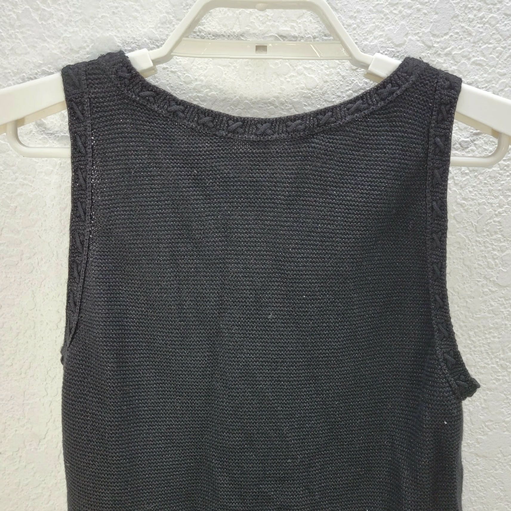 White House Black Market White House Black Market Tank Top Women's Black Micro SPARKLE Sleeveless XS Cotton Rayon Blend Round Neck Casual Regular Size XS / US 0-2 / IT 36-38 - 5 Thumbnail