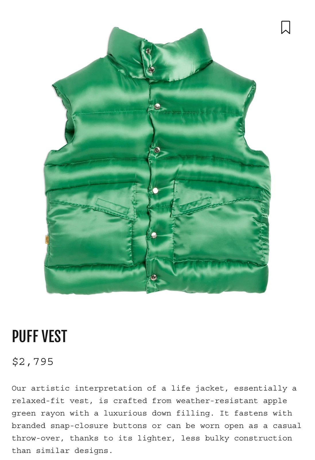 Gallery Dept. Gallery Department puffer vest green Size US XXL / EU 58 / 5 - 9 Thumbnail