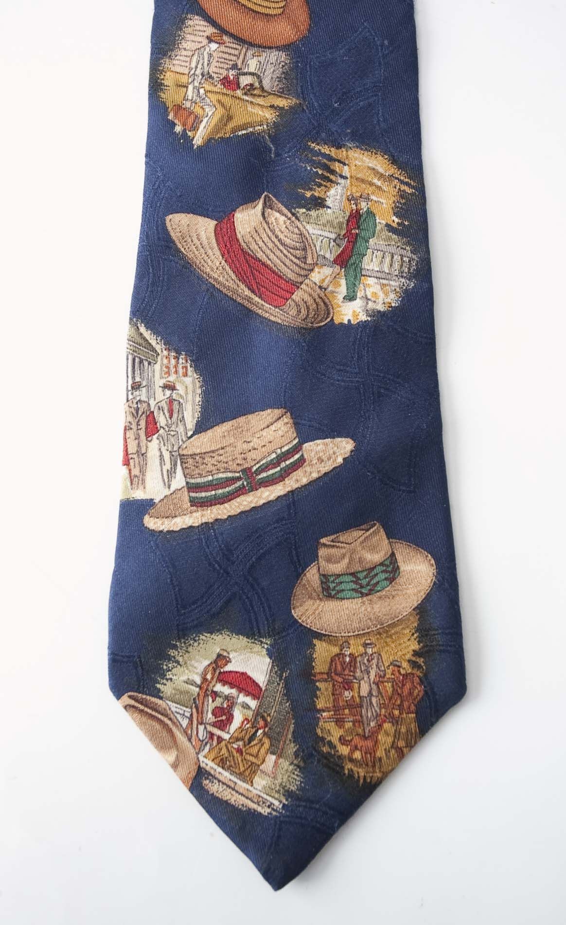 Ralph Lauren × Vintage Ralph Lauren Tie 100% Silk Hats Blue Size ONE SIZE - 1 Thumbnail