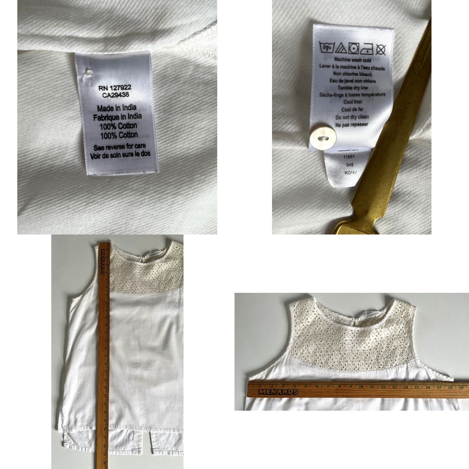 Mountain Khakis Mountain Khakis Women's Tank Shirt Sleeveless Eyelet Lace Yoke Relaxed Sz S White Beach City Classic Outdoor Lightweight Pattern Casual Shirt Womens Size S / US 4 / IT 40 - 8 Thumbnail
