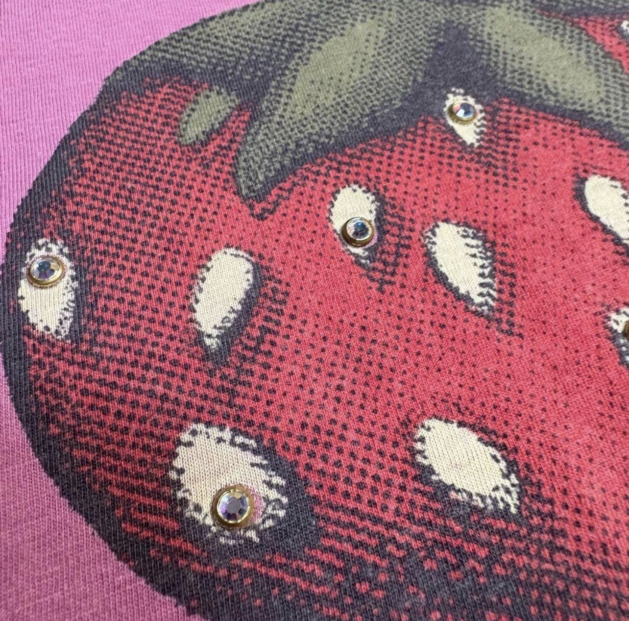 Hysteric Glamour Hysteric Glamour 00s Rhinestone "POP" Strawberry Guitar Tee Size US S / EU 44-46 / 1 - 4 Thumbnail