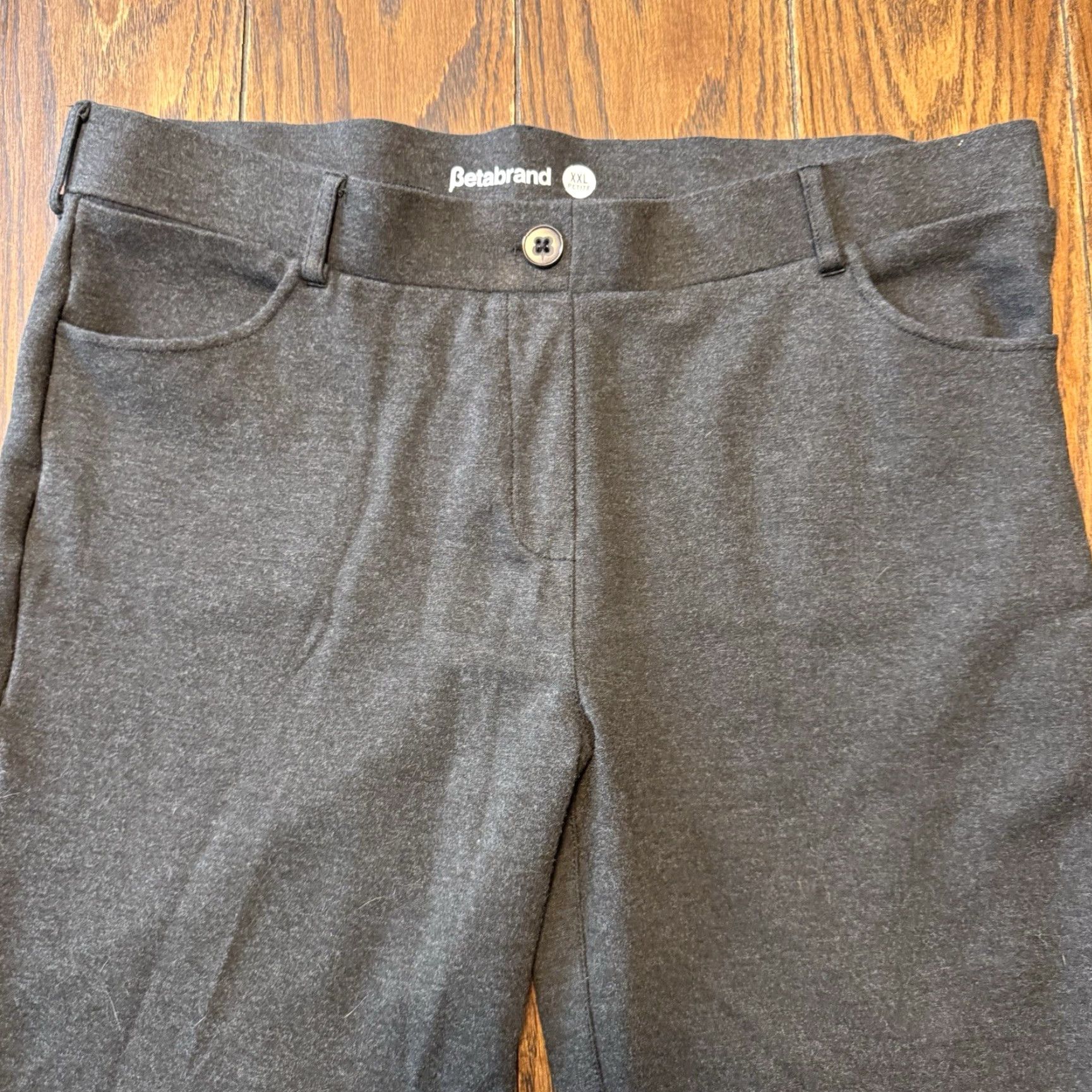 Vintage Betabrand Charcoal Gray Ponte Knit Yoga Leggings Dress Pants Petite XXL Size 40" / US 18 - 3 Thumbnail
