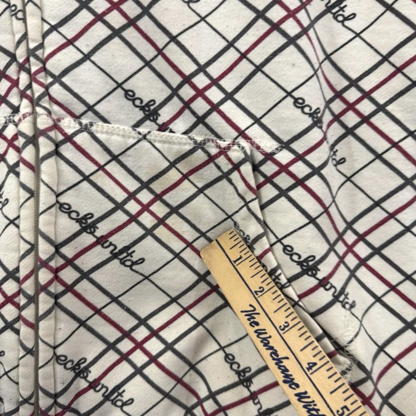 Ecko Unltd. VINTAGE Ecko Unltd Hoodie Mens 2XL Cream Full Zip Plaid Striped Sherpa 90s Y2K Size US XXL / EU 58 / 5 - 5 Thumbnail