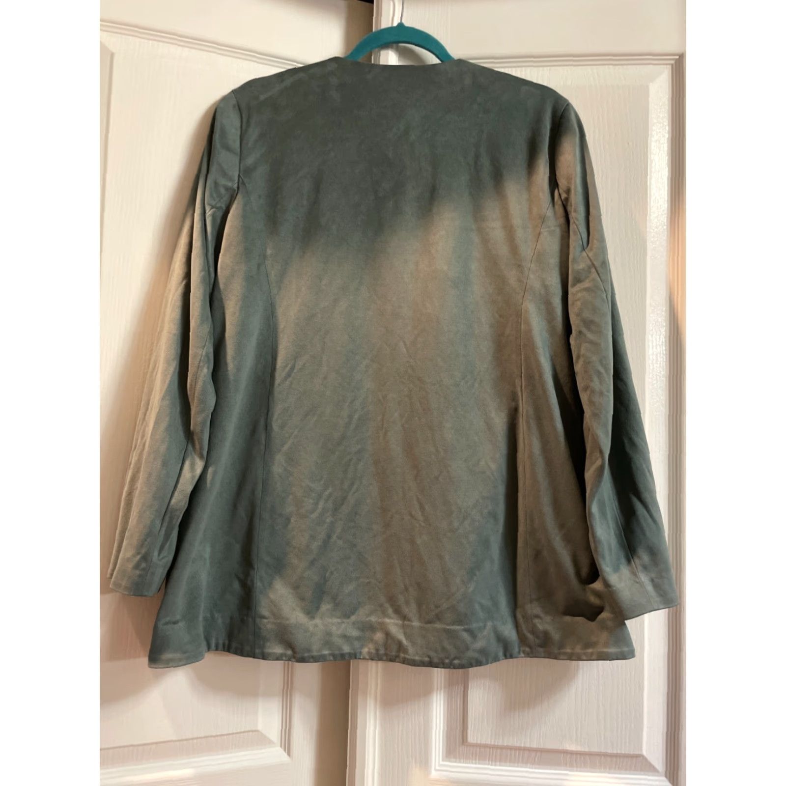 Coldwater Creek Coldwater Creek PL 14 L Western Moleskin Boho Art Folk Long Blazer Jacket XL Women Soft Gray Green Blue Size XL / US 12-14 / IT 48-50 - 4 Thumbnail