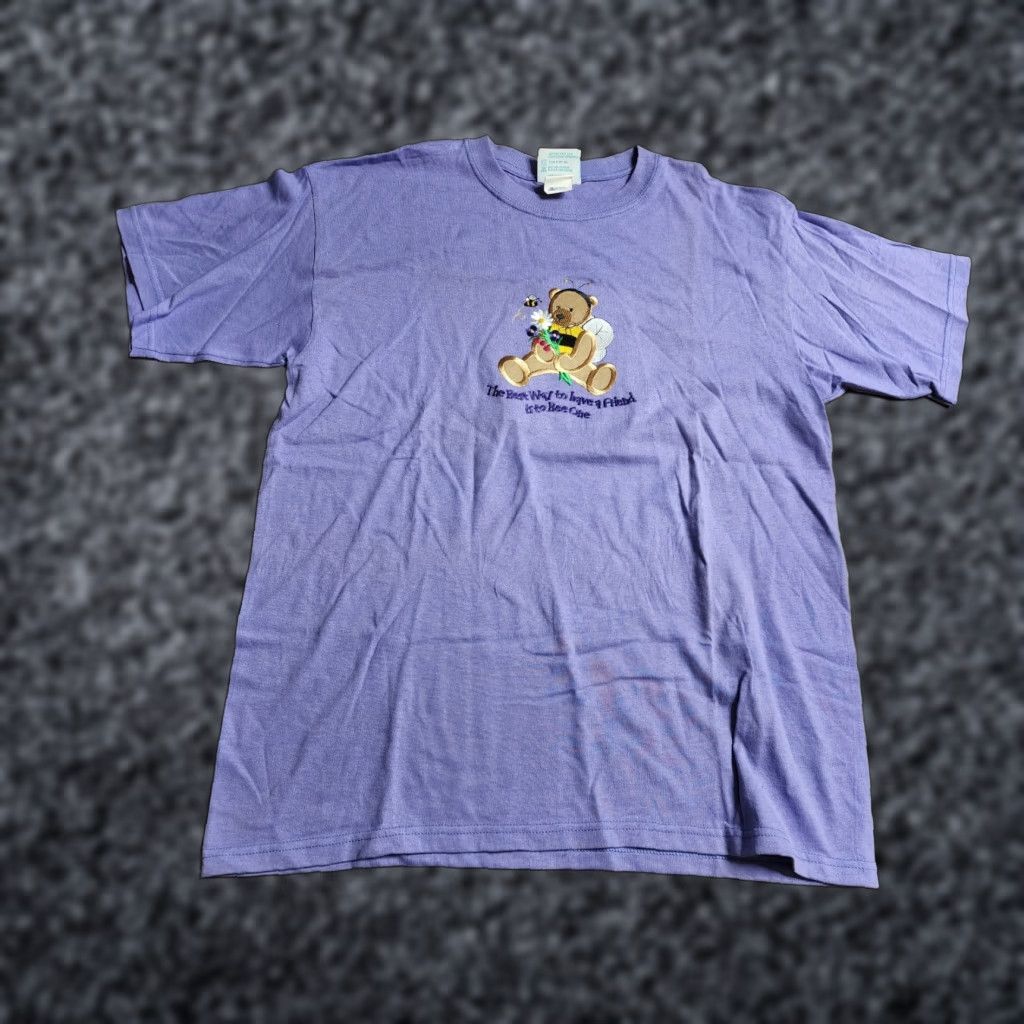Vintage VINTAGE MC Energy Unisex Adults T-Shirt Short Sleeve Purple The Best Way To Bee A Friend Embroidered 90s Animal Theme Men’s Size L / US 10 / IT 46 - 1 Thumbnail