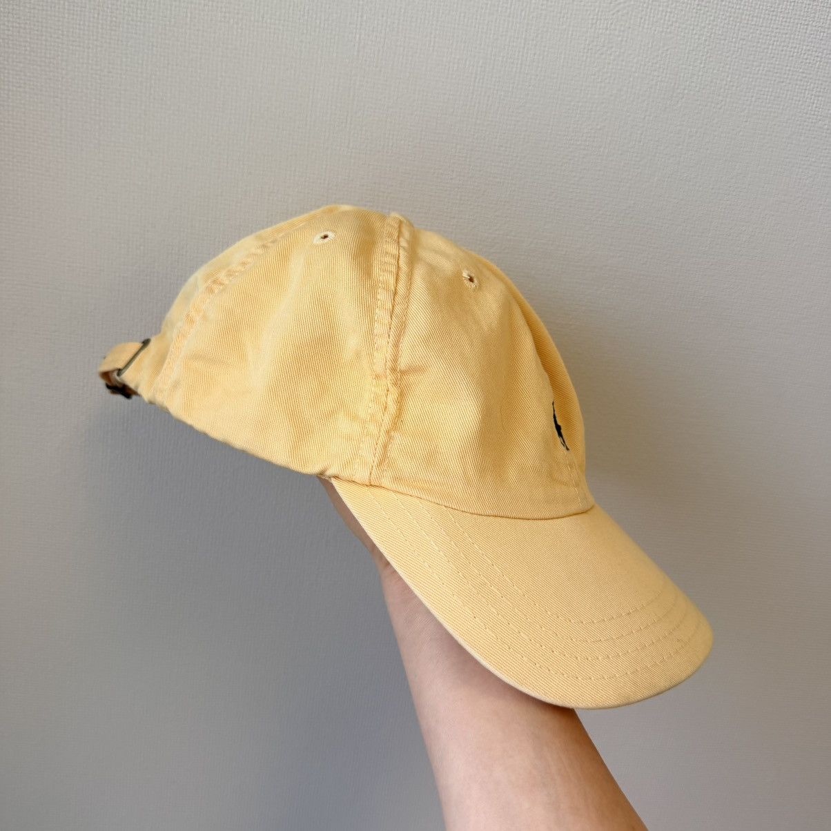 Polo Ralph Lauren Vintage Polo Ralph Lauren Yellow Chino Cap Navy Pony USA Size ONE SIZE - 6 Thumbnail