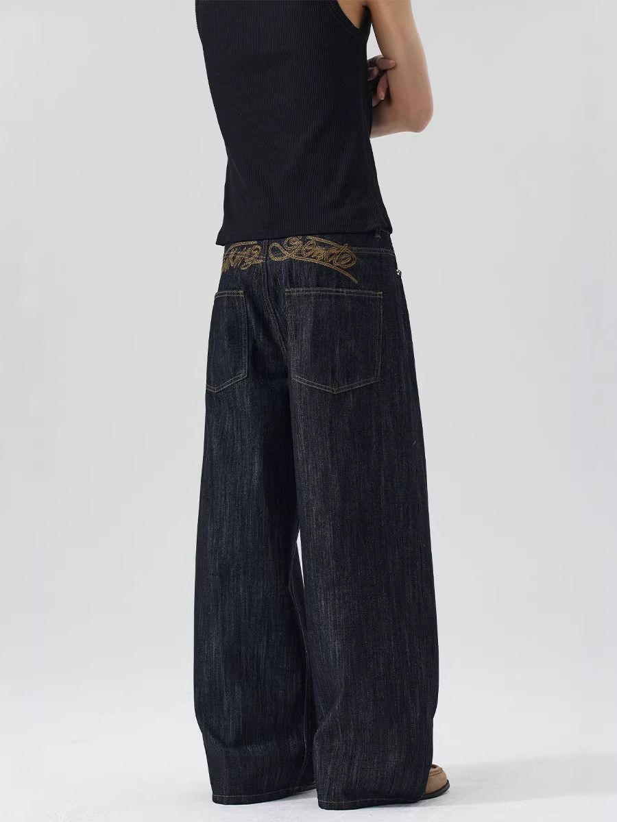 Japanese Brand American retro embroidered vintage loose jeans Size US 32 / EU 48 - 4 Thumbnail