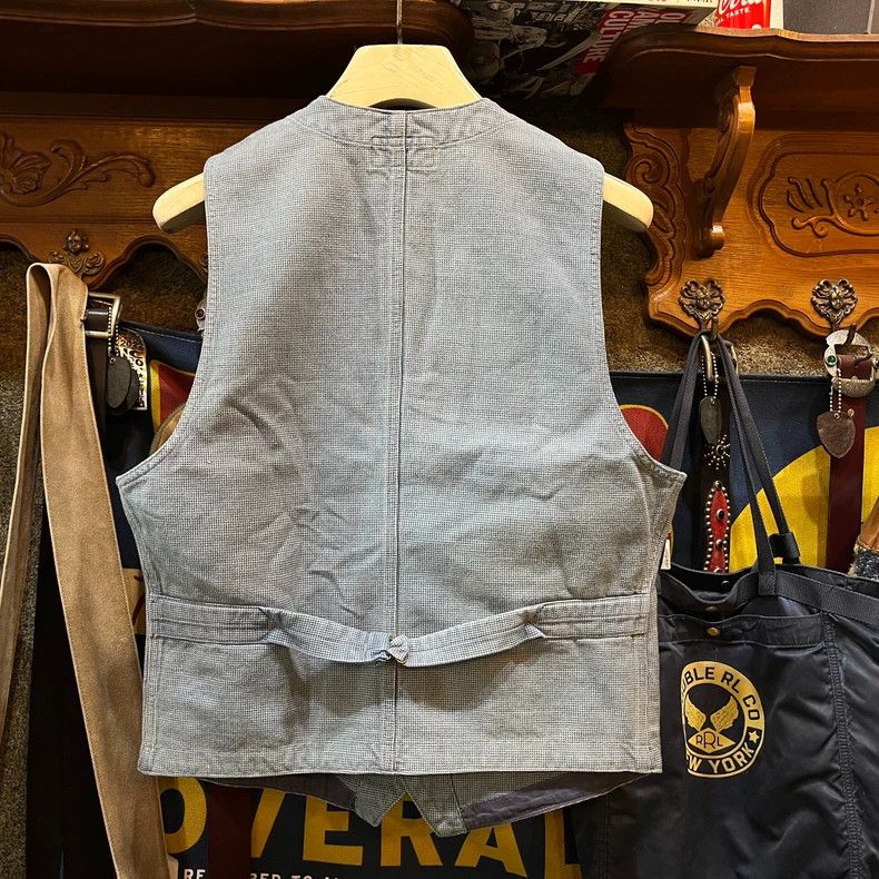 RRL Ralph Lauren RRL Ralph Lauren Blue dyed Thousand Bird Grid vest Size US M / EU 48-50 / 2 - 2 Thumbnail