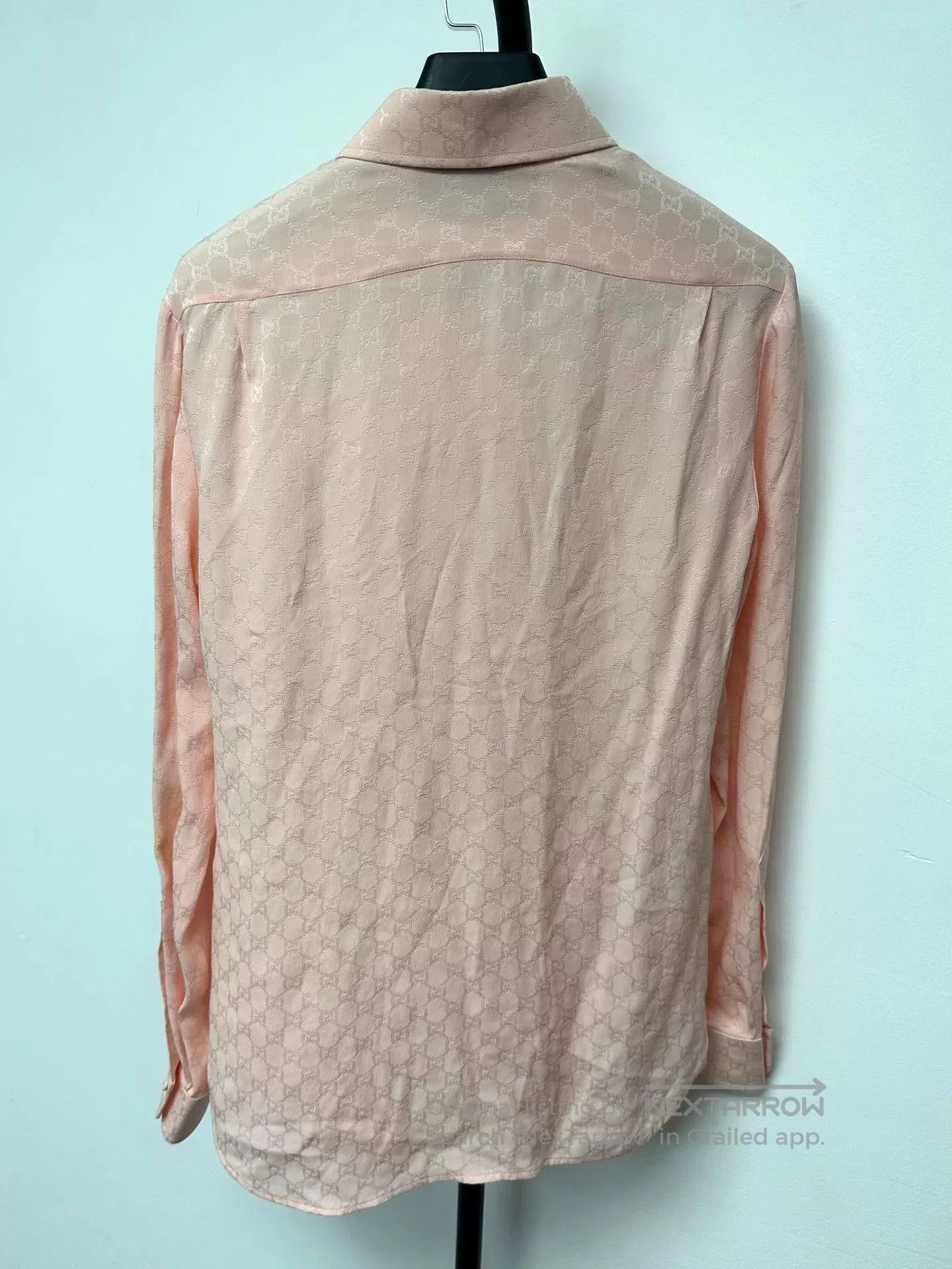 Gucci Gucci Silk Full Logo Long Sleeve Shirt. Size US XXS / EU 40 - 2 Thumbnail