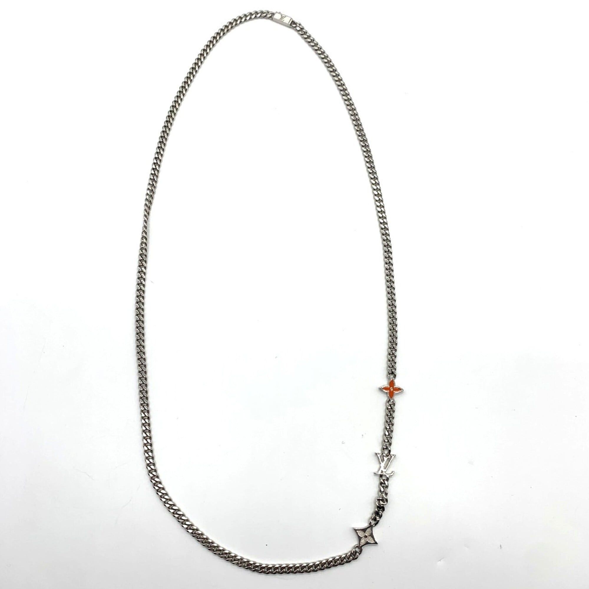 Louis Vuitton Louis Vuitton Monogram Lowe Necklace M01951 Metal Men's Silver LOUIS VUITTON Size ONE SIZE - 1 Thumbnail
