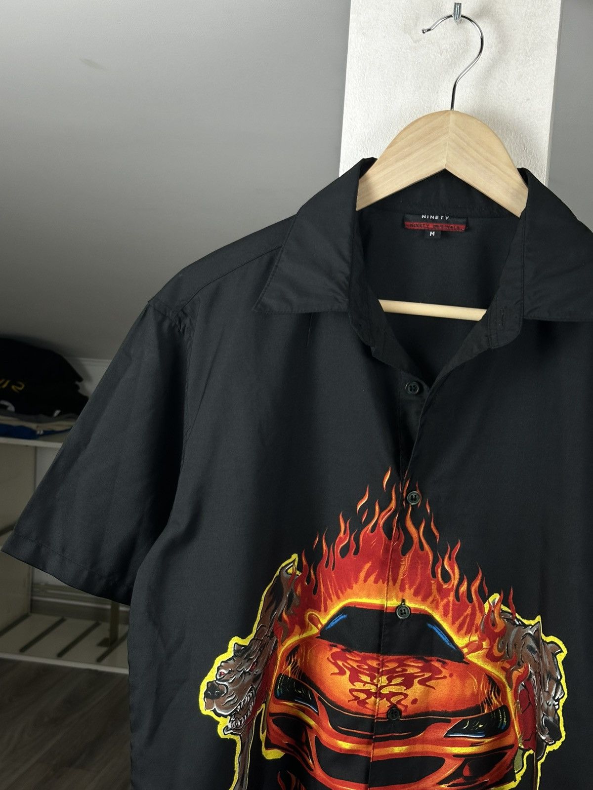 Quiksilver Rare Black Cars Dog Hawaii Palm Shirt Tee Size US M / EU 48-50 / 2 - 2 Thumbnail