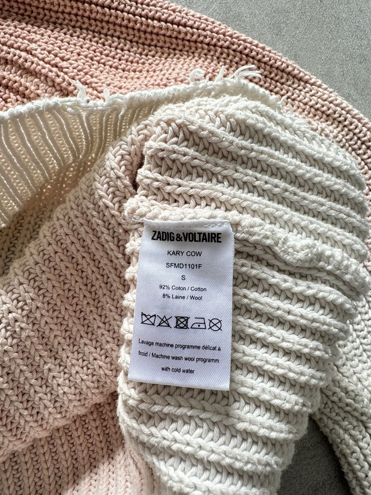Designer × Zadig & Voltaire ZADIG VOLTAIRE Sweater KARY COW Cotton/wool Oversized Size S Size S / US 4 / IT 40 - 5 Thumbnail