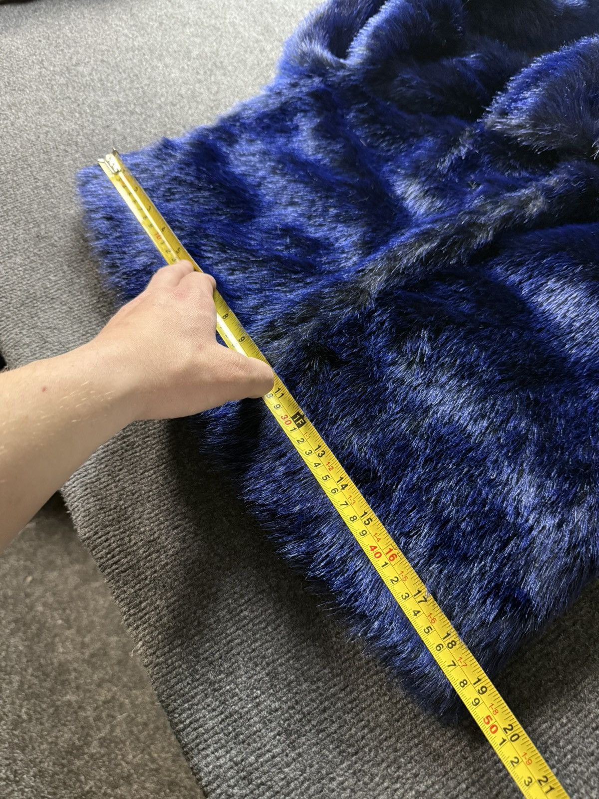 If Six Was Nine 00s Blue Faux Fur Jacket Cropped Hysteric Glamour Style Vibe Size M / US 6-8 / IT 42-44 - 11 Thumbnail