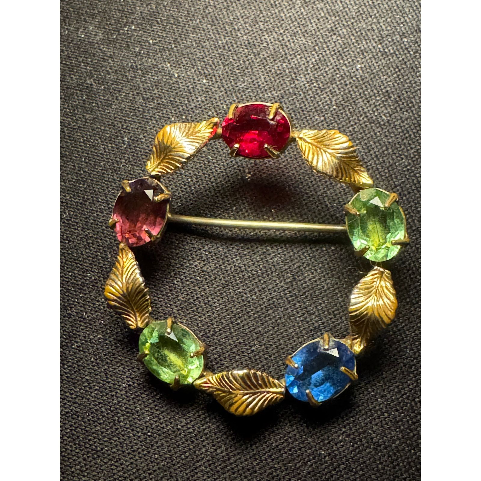 Other Vintage 1/20 12k Gold Filled Glass Faceted Stones Brooch Size ONE SIZE - 2 Thumbnail