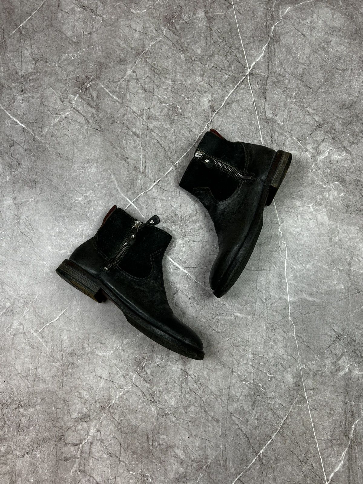 MoMA Women's Moma Biker Chelsea Leather Ankle Boots Dual Zip Size US 9 / IT 39 - 1 Thumbnail