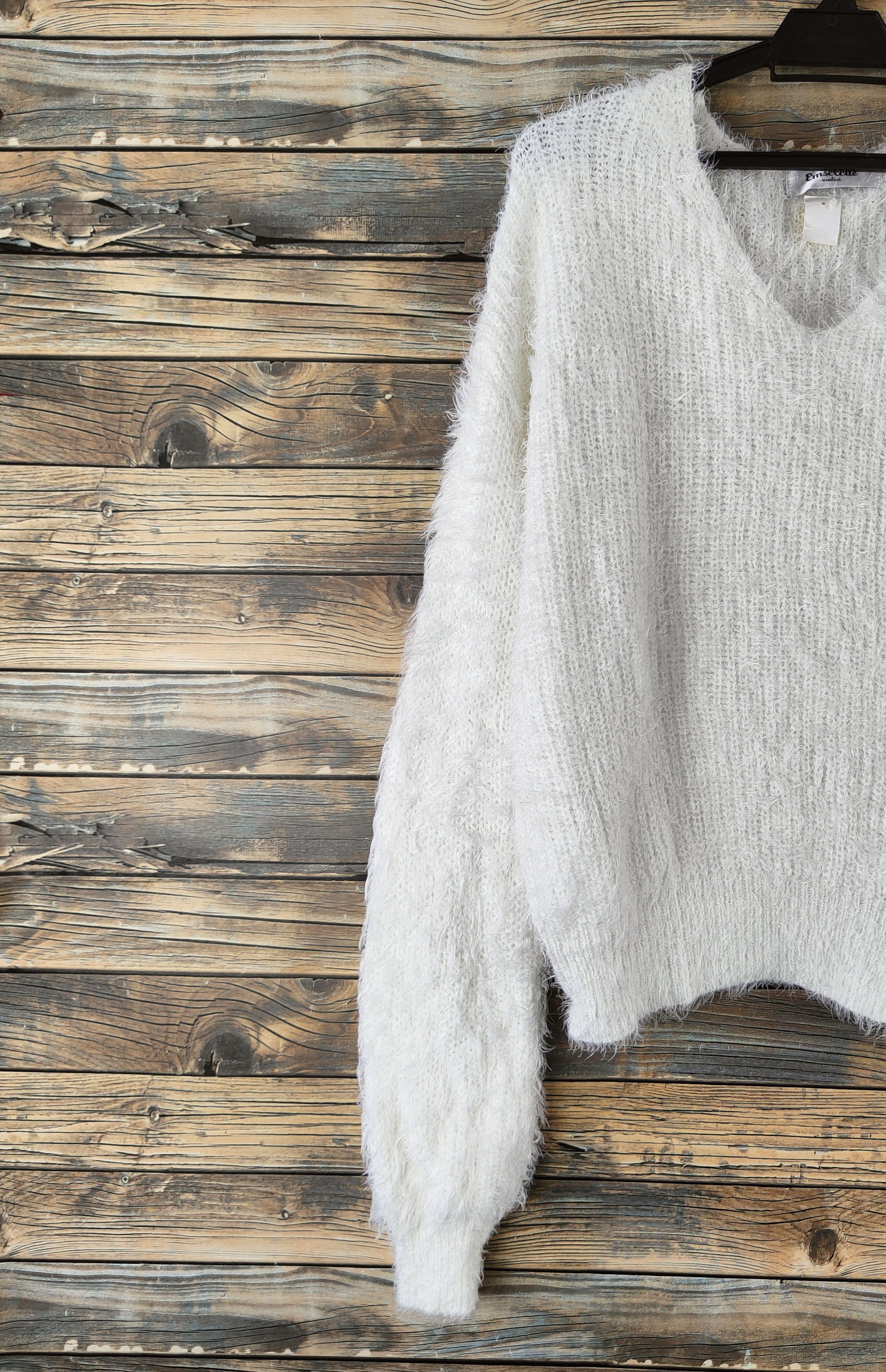 Japanese Brand DL Emsexcite White Fur shaggy Mohair Knitwear #46-1000 Size M / US 6-8 / IT 42-44 - 3 Thumbnail