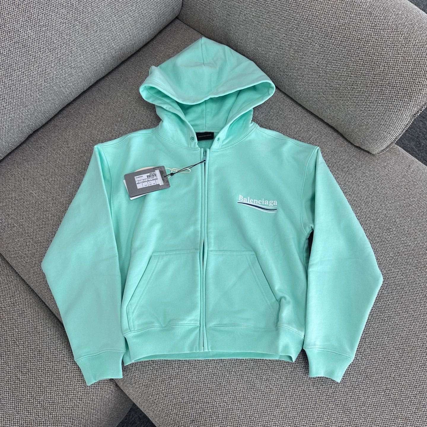 Balenciaga balenciaga hooded sweatshirt in mint green Size XS / US 0-2 / IT 36-38 - 1 Thumbnail