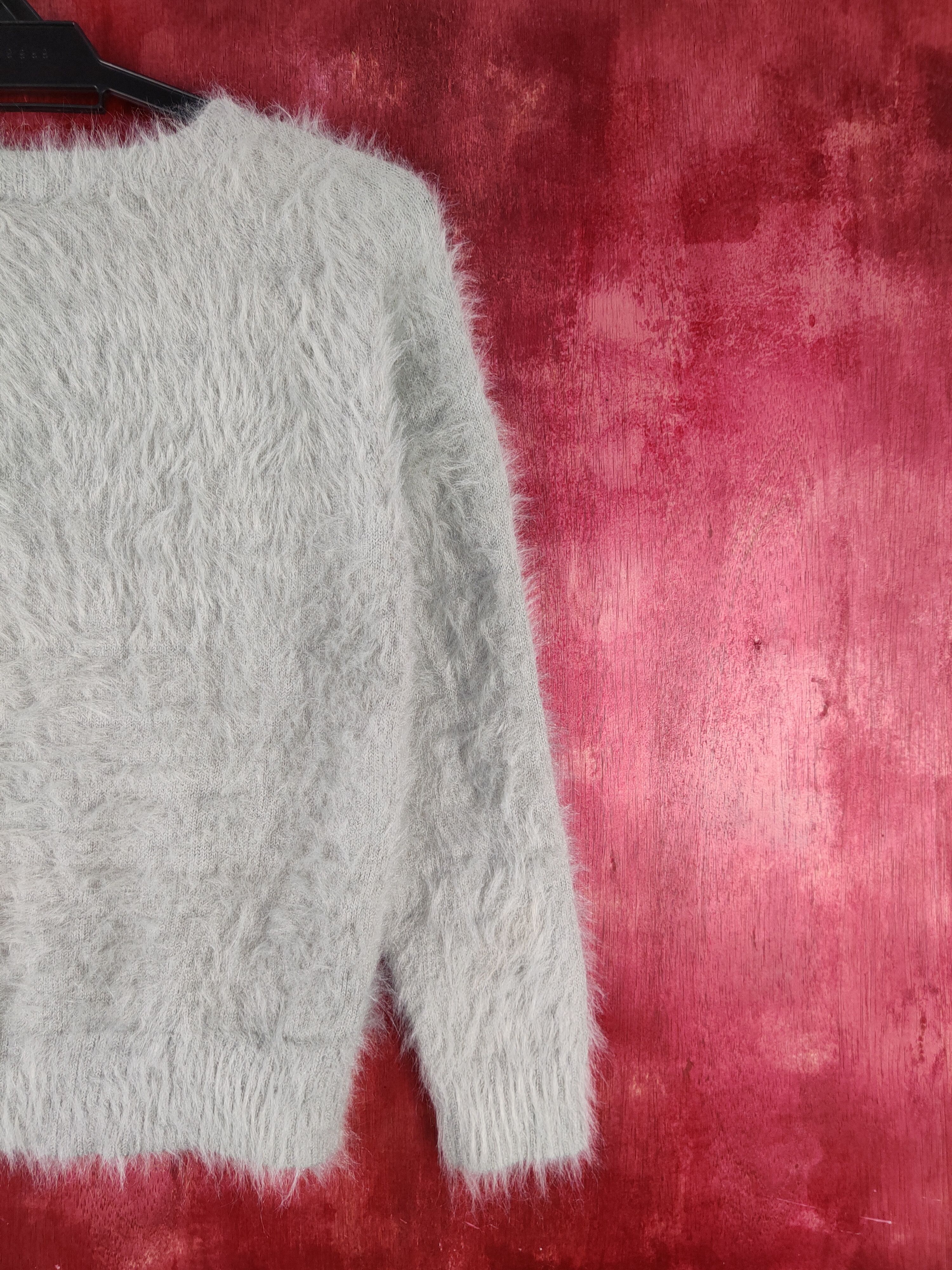 Vintage KBF Gray Shag Shaggy Fur Mohair Knitwear #S2095 Size XS / US 0-2 / IT 36-38 - 9 Thumbnail