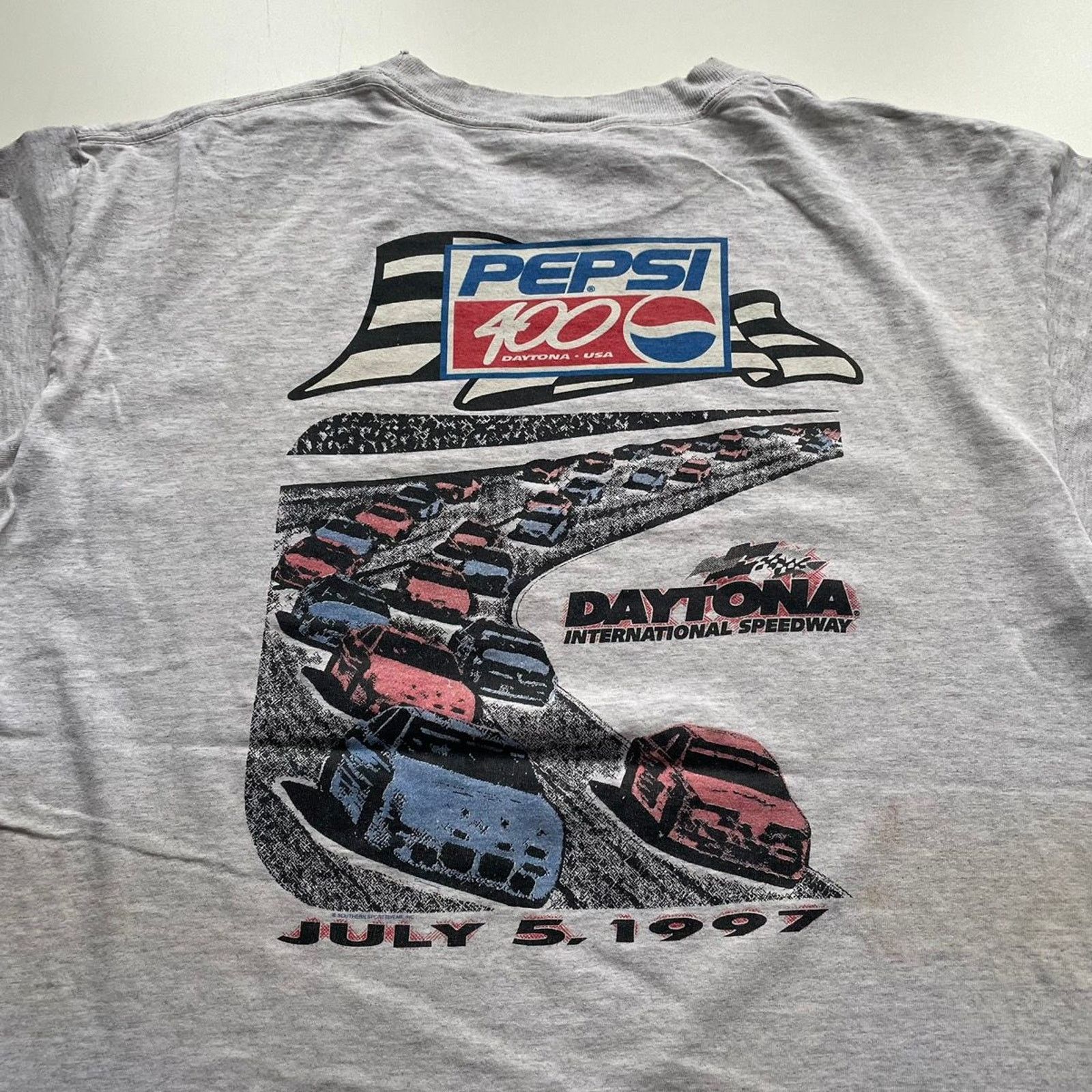 NASCAR Vintage 90s Nascar Pepsi 400 Racing T Shirt XL Daytona USA Size US XL / EU 56 / 4 - 4 Thumbnail