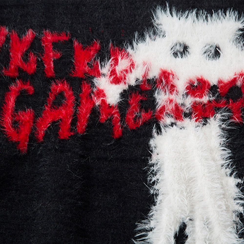 Vintage Men's fun cartoon kitten loose casual sweater Size US M / EU 48-50 / 2 - 4 Thumbnail