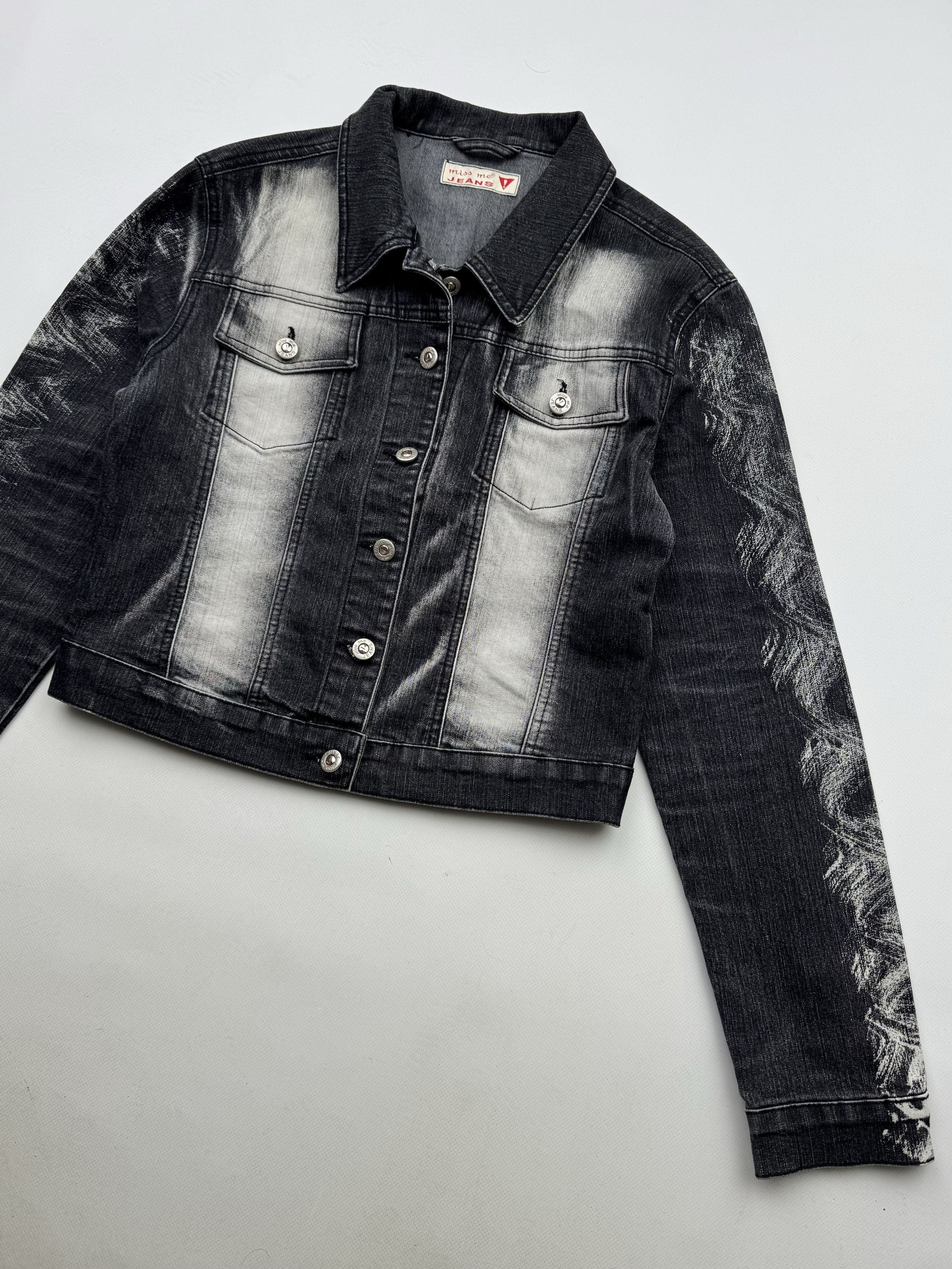 Vintage 90's Faded Cropped Denim Jacket B105(V153)E2 Size M / US 6-8 / IT 42-44 - 3 Thumbnail