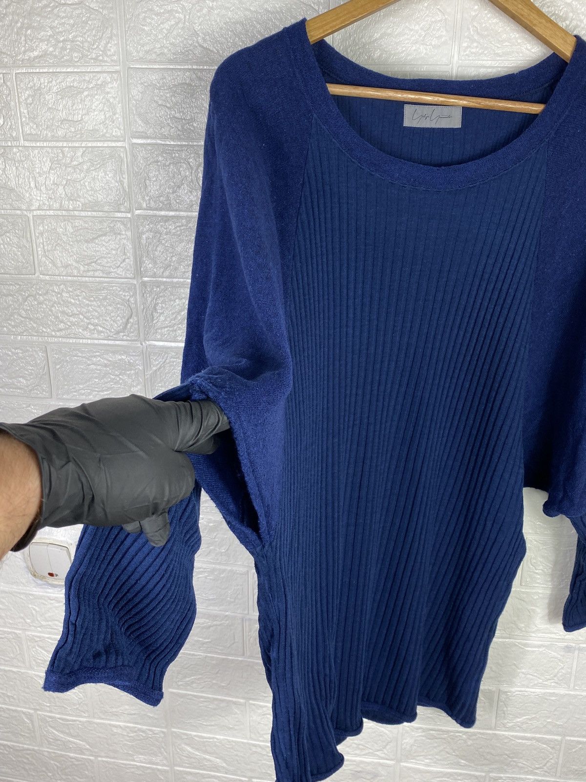 Japanese Brand × Vintage × Yohji Yamamoto Yohji Yamamoto Wool Sweater Blue Size M Size M / US 6-8 / IT 42-44 - 4 Thumbnail