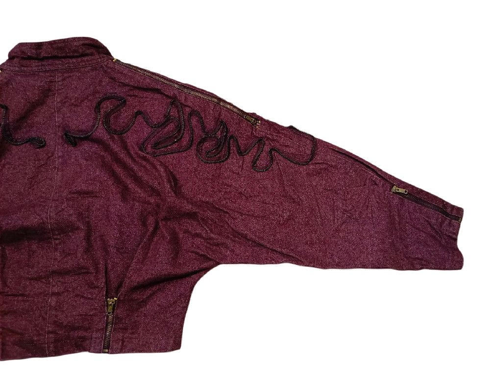 Isamu Katayama Backlash Archive Full Lace Western Maroon DenimJacket iron Multi Zip Size US L / EU 52-54 / 3 - 12 Thumbnail