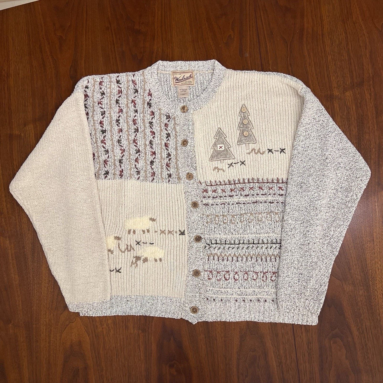 Woolrich Woolen Mills Vintage Woolrich Cardigan Sweater (L) Sheep Silk Cotton Size L / US 10 / IT 46 - 1 Thumbnail