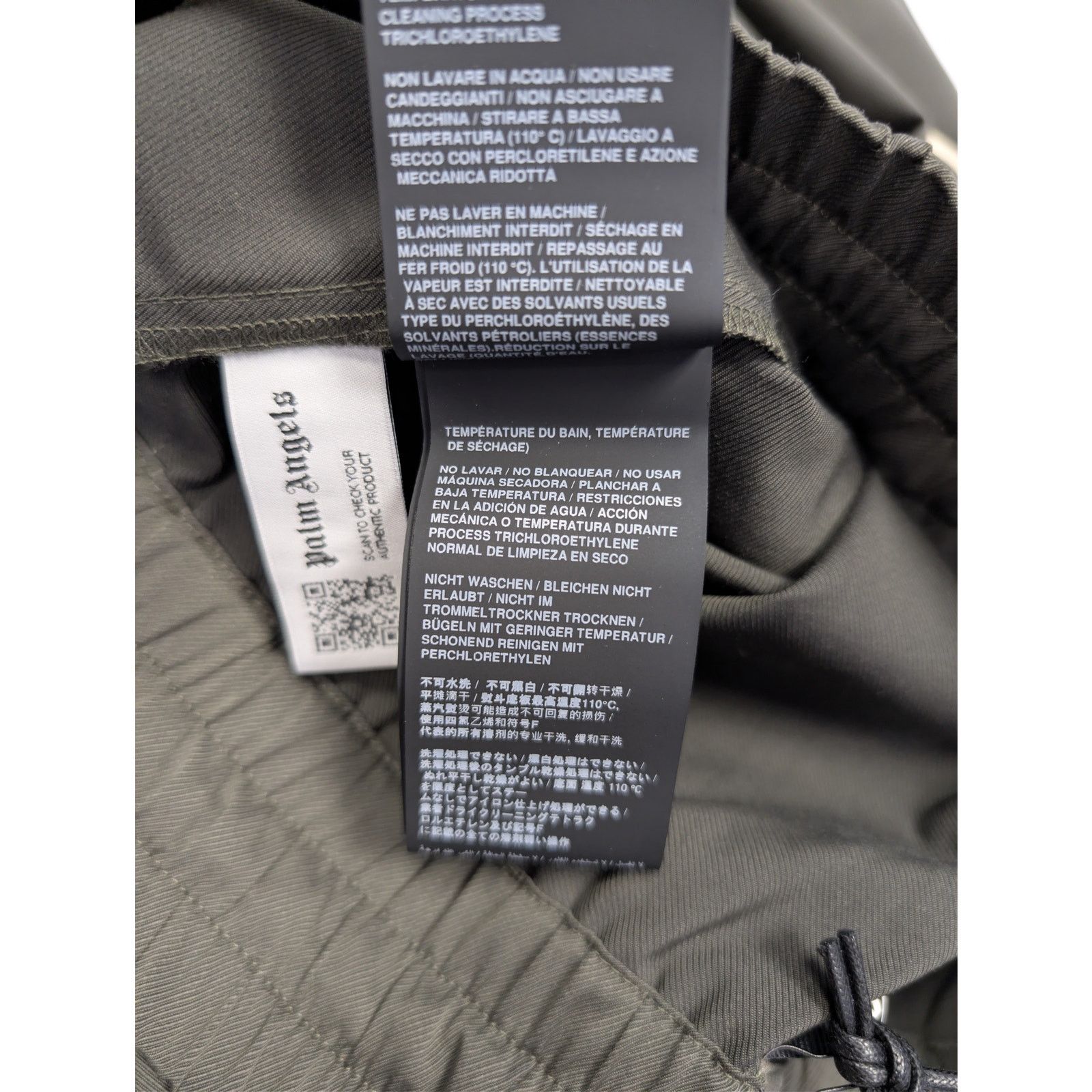 Palm Angels o1rshd1 Classic Logo Wool Track Pants in Military/Off-White Size US 32 / EU 48 - 19 Thumbnail