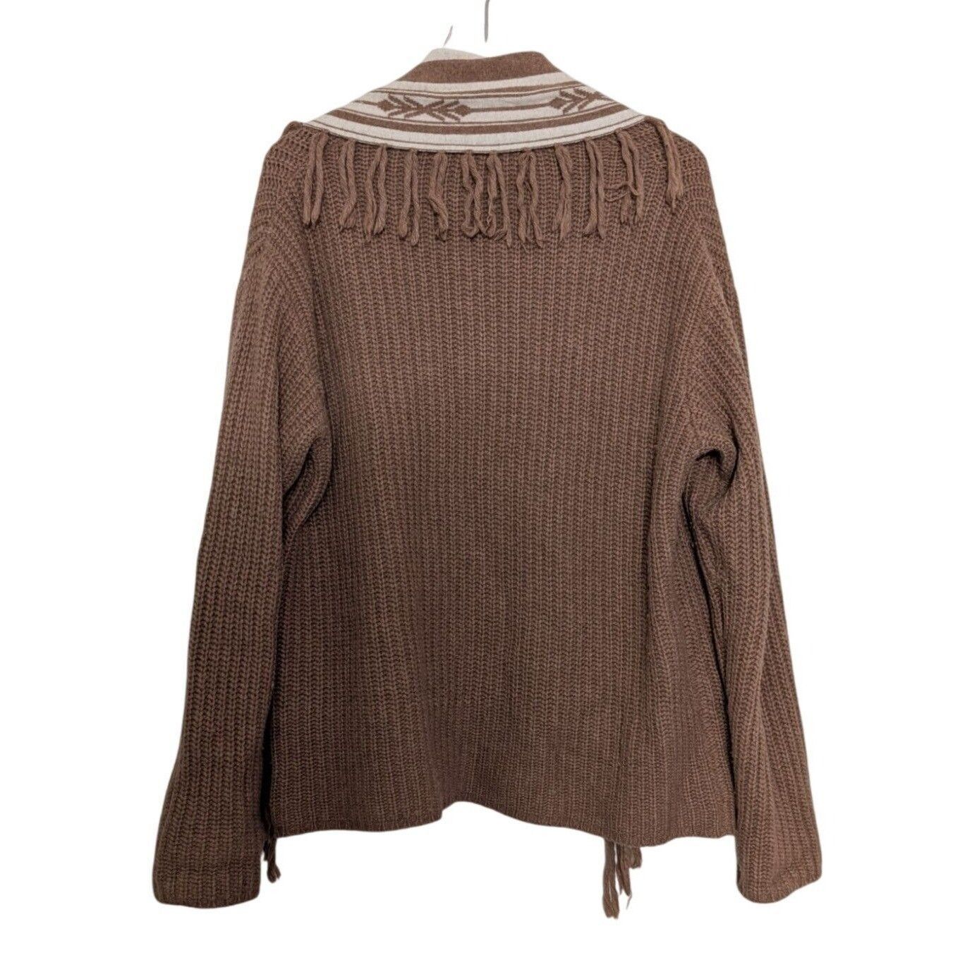 Designer 12th Street Cynthia Vincent Ribbed Fringe Cardigan Medium Size M / US 6-8 / IT 42-44 - 6 Thumbnail