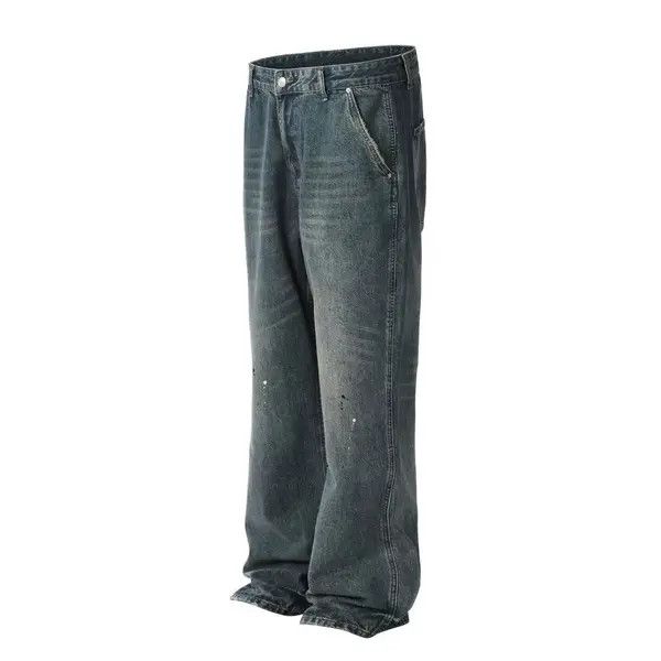 VIBE High street trend patchwork loose straight distressed jeans Size US 34 / EU 50 - 2 Thumbnail