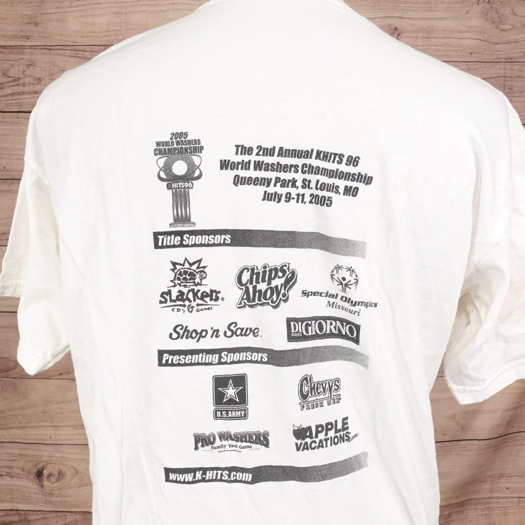 Gildan VINTAGE Gildan T-Shirt Unisex Adults Large White 2005 World Washers Championship St Louis Rado Station Sports Size US L / EU 52-54 / 3 - 4 Thumbnail