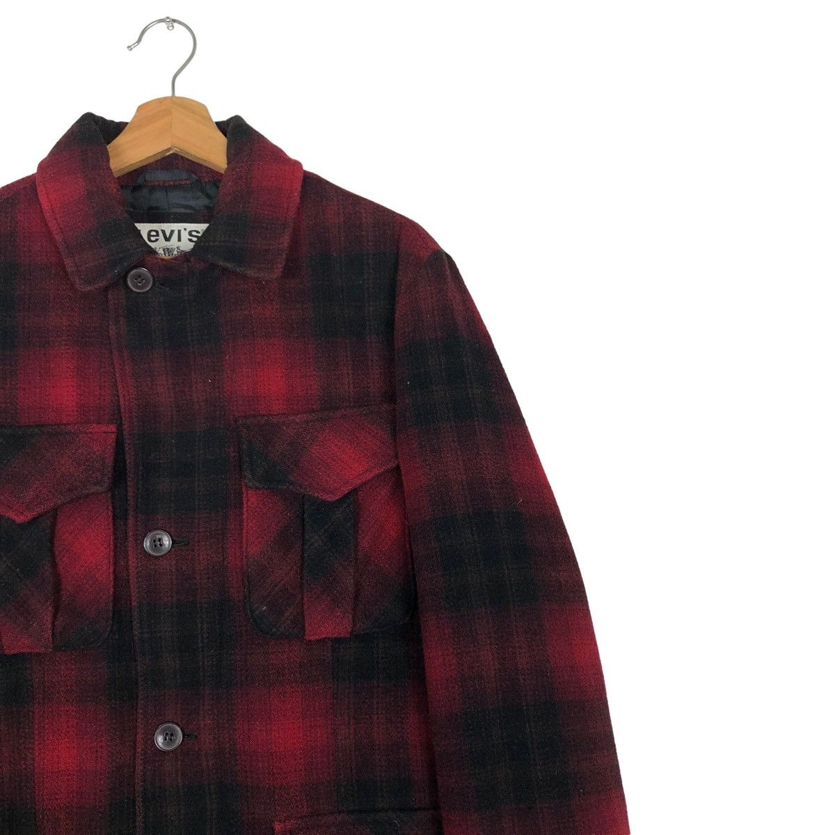 Japanese Brand 🔥VINTAGE LEVI FLANNEL WOOL JACKET TARTAN DESIGN PUNK STYLE Size US M / EU 48-50 / 2 - 4 Thumbnail