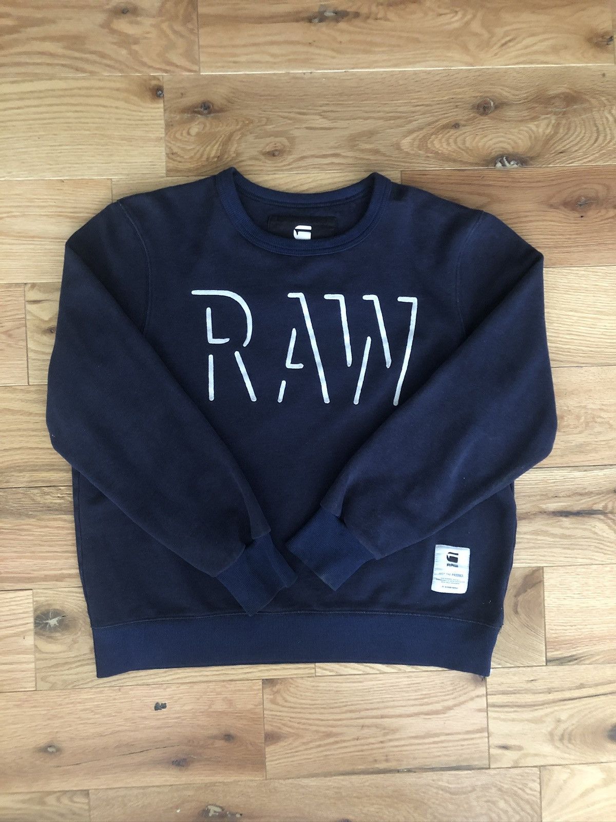 G-Star G-star Raw Spellout Logo Navy Crewneck Size L Size US L / EU 52-54 / 3 - 1 Thumbnail