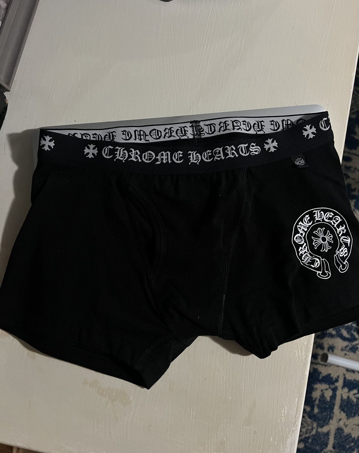 image of Chrome Hearts Black Horseshoe Boxer Large, Men's (Size 36)