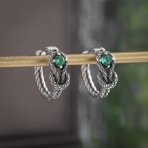 Diamond Earrings x Jewelry Snake Vintage Earrings One Pairs Chrome Jewelry in Silver, Men's