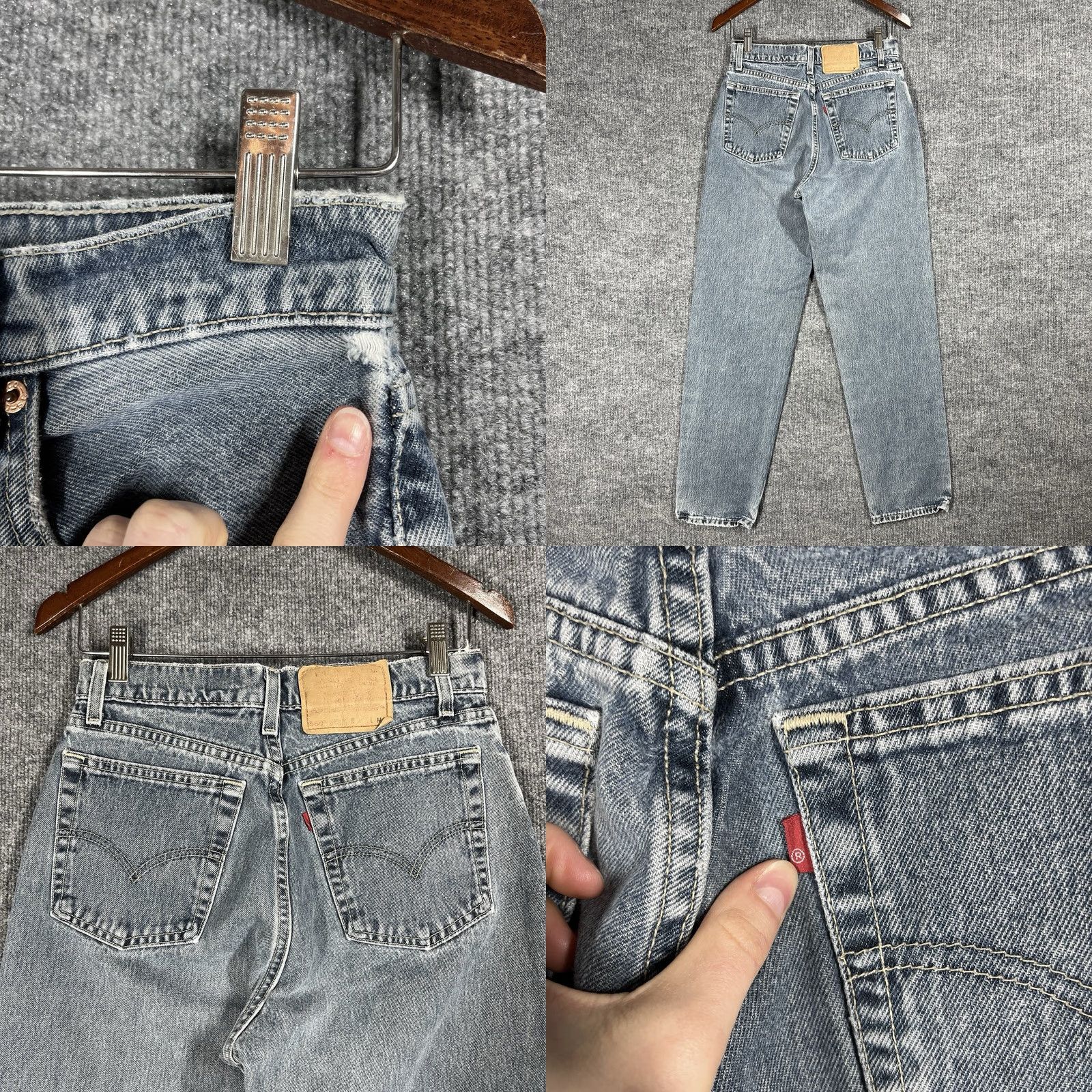Levi's VINTAGE Levi's 560 Jeans Womens Size 9 28x31 Blue 90s Loose Fit Straight Levi's 500 Series Mens Womens Girls Size 30" / US 8 / IT 44 - 8 Thumbnail