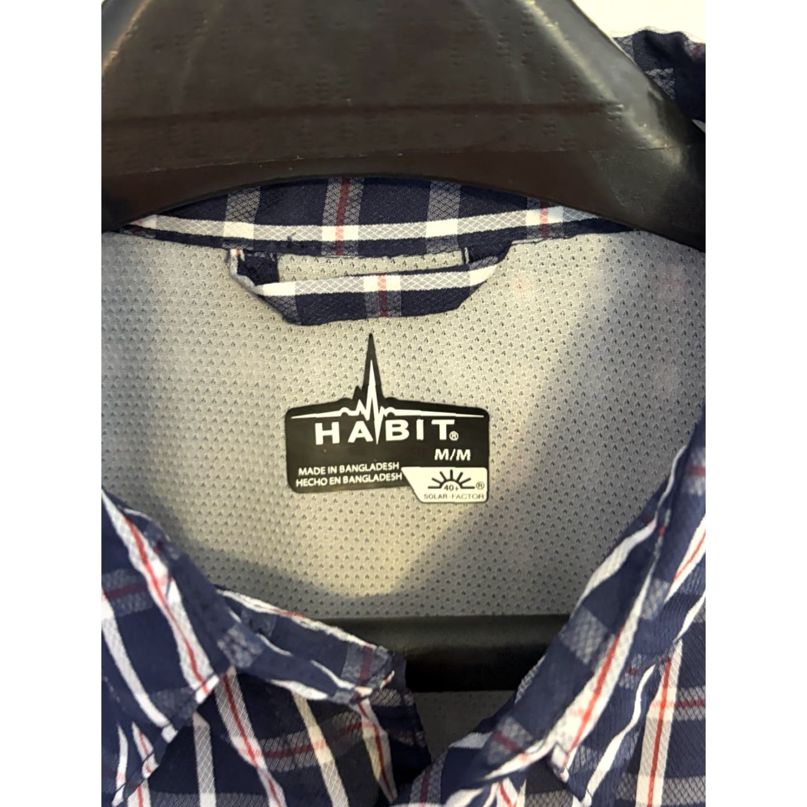 Habitat Habit Men's Button-Up Short Sleeve Vented Fishing Shirt UPF 40 sz Medium Blue Solid Pattern, Casual Outdoor Size US M / EU 48-50 / 2 - 7 Thumbnail