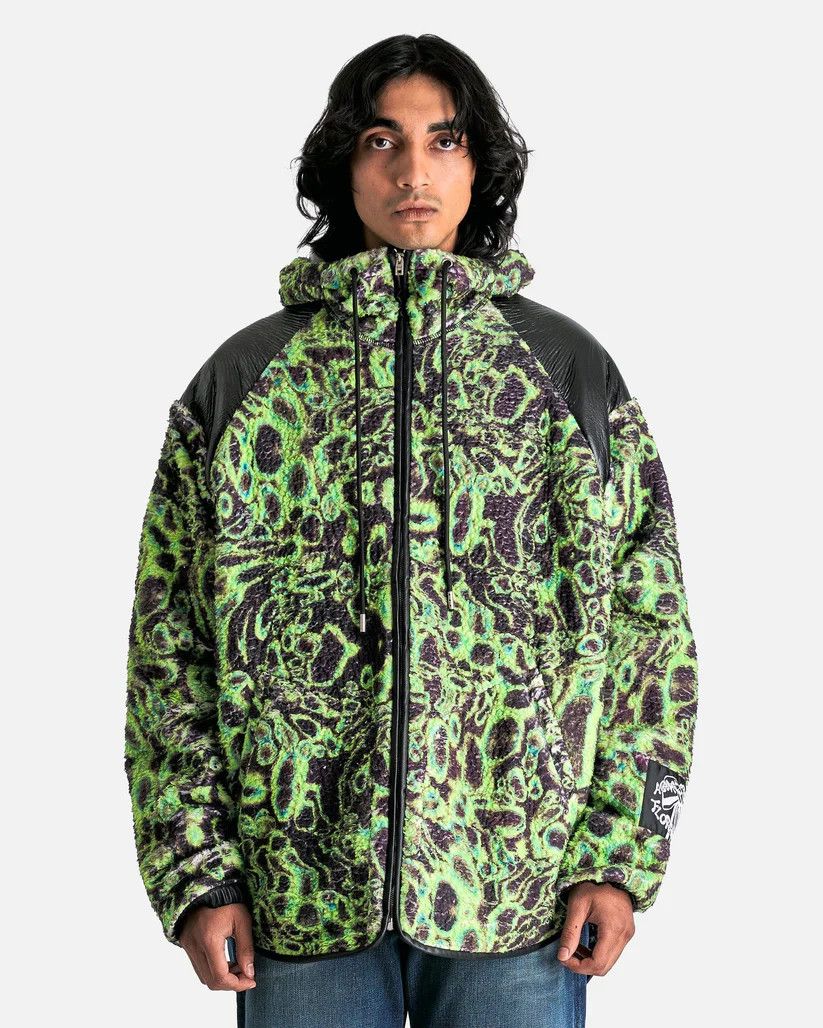 Acne Studios o1s1v1r1oon0925 Coated Teddy Hooded Jacket in Green/Black Size US M / EU 48-50 / 2 - 1 Thumbnail