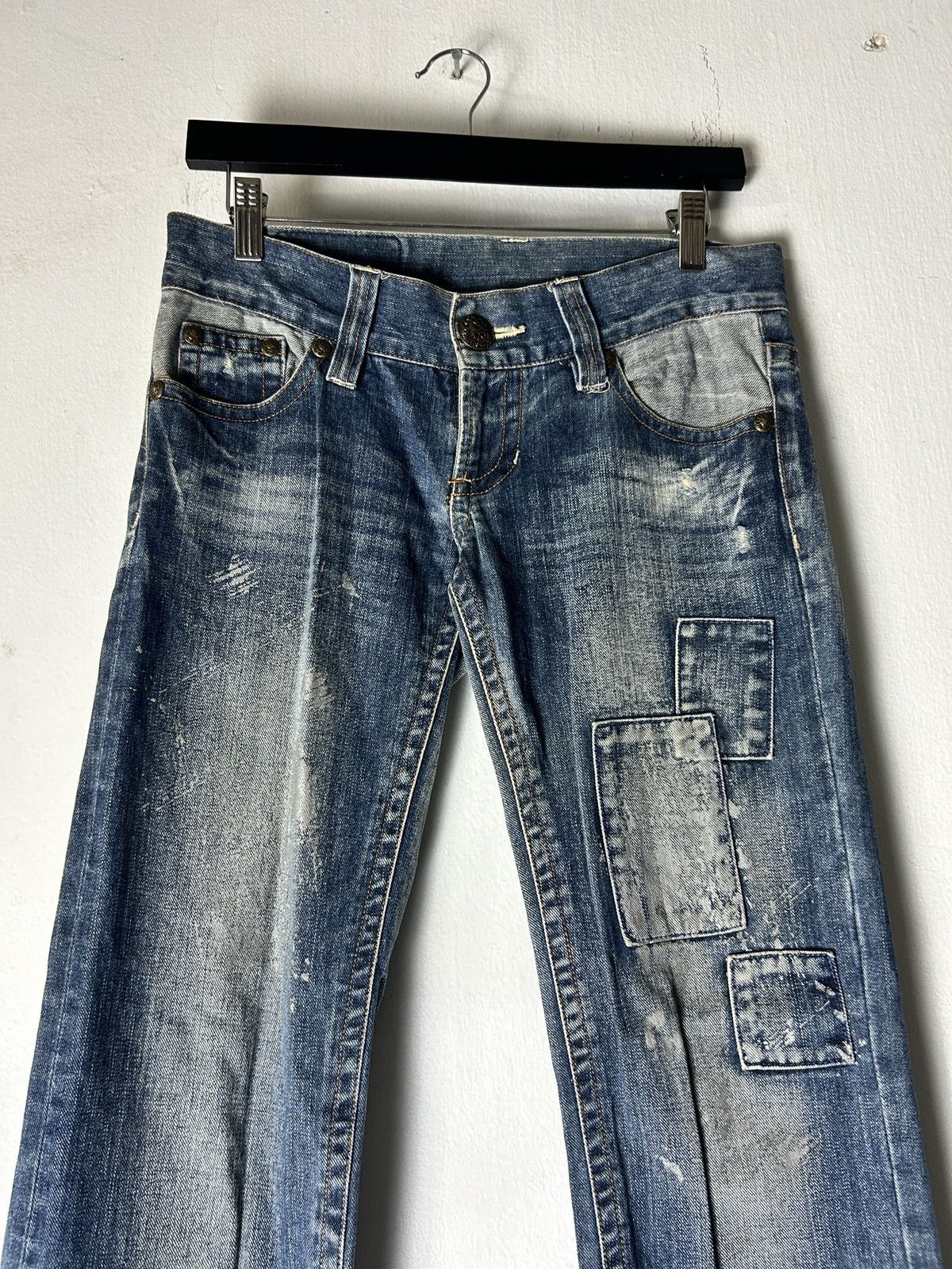 Tornado Mart Sky Bomber Patches Flared Jeans Size 28" / US 6 / IT 42 - 3 Thumbnail