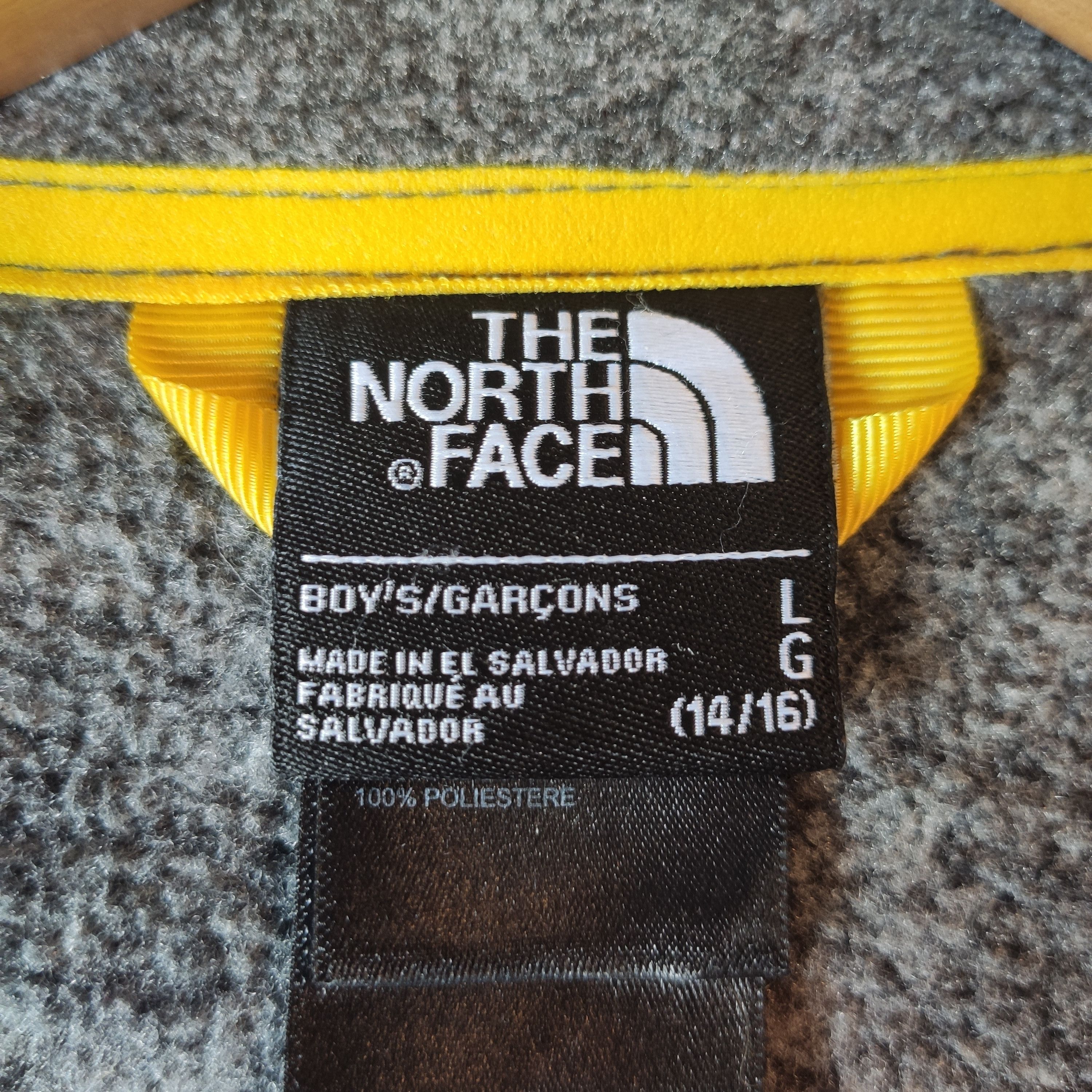 The North Face × Vintage The North Face Boys Gray Fleece Zip Up Jacket Size US L / EU 52-54 / 3 - 3 Thumbnail