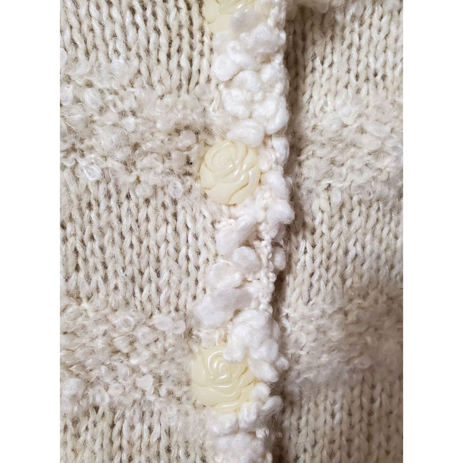 Anthropologie VINTAGE Anthropologie Sweater Cardigan Women XS Ivory Solid High Neck Long Sleeve Button Up Cozy Winter Fall Holiday Size XS / US 0-2 / IT 36-38 - 2 Thumbnail