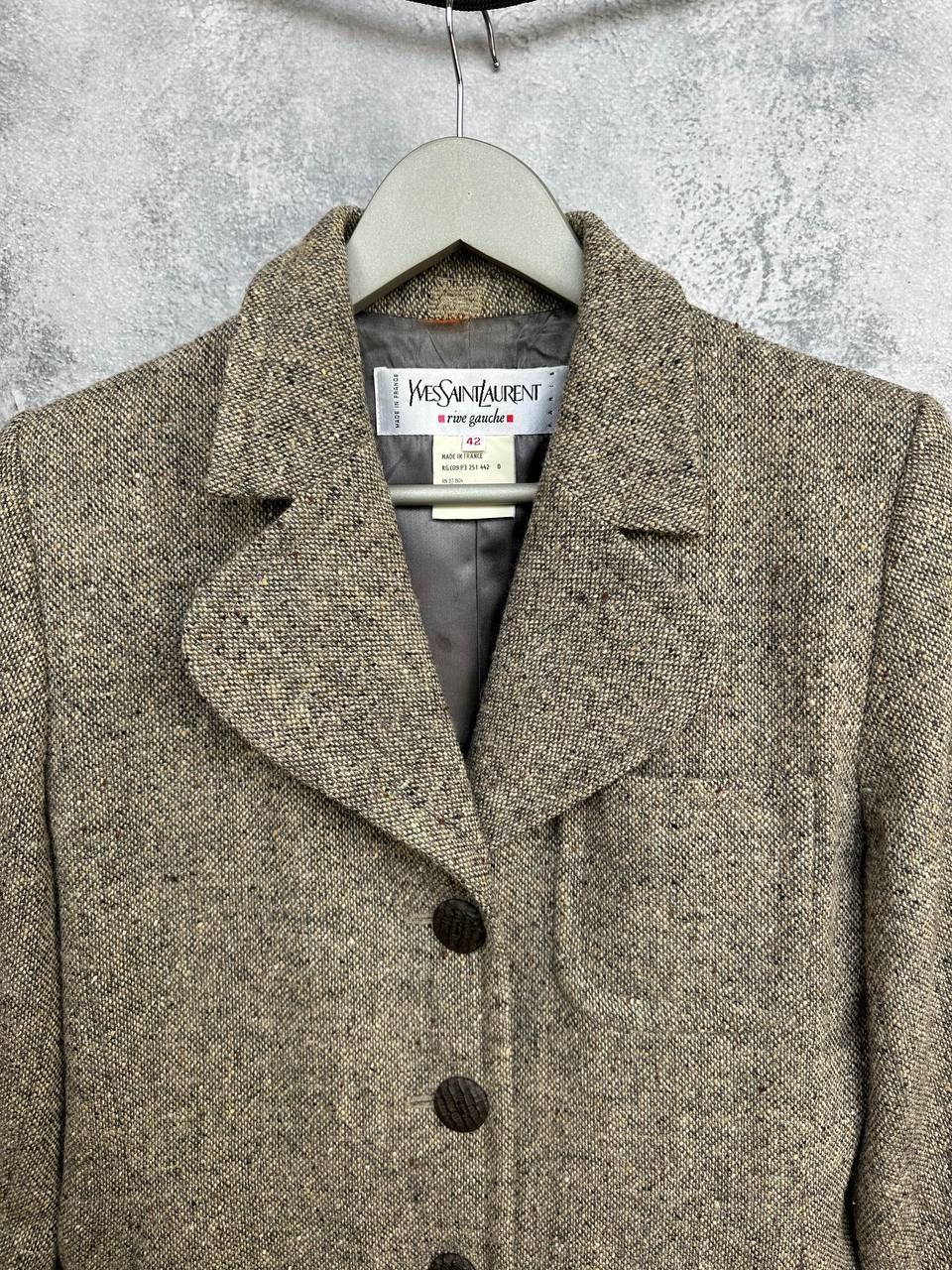 Yves Saint Laurent Yves Saint Laurent Rive Gauche 70s Wool Tweed Blazer Jacket Size M / US 6-8 / IT 42-44 - 4 Thumbnail
