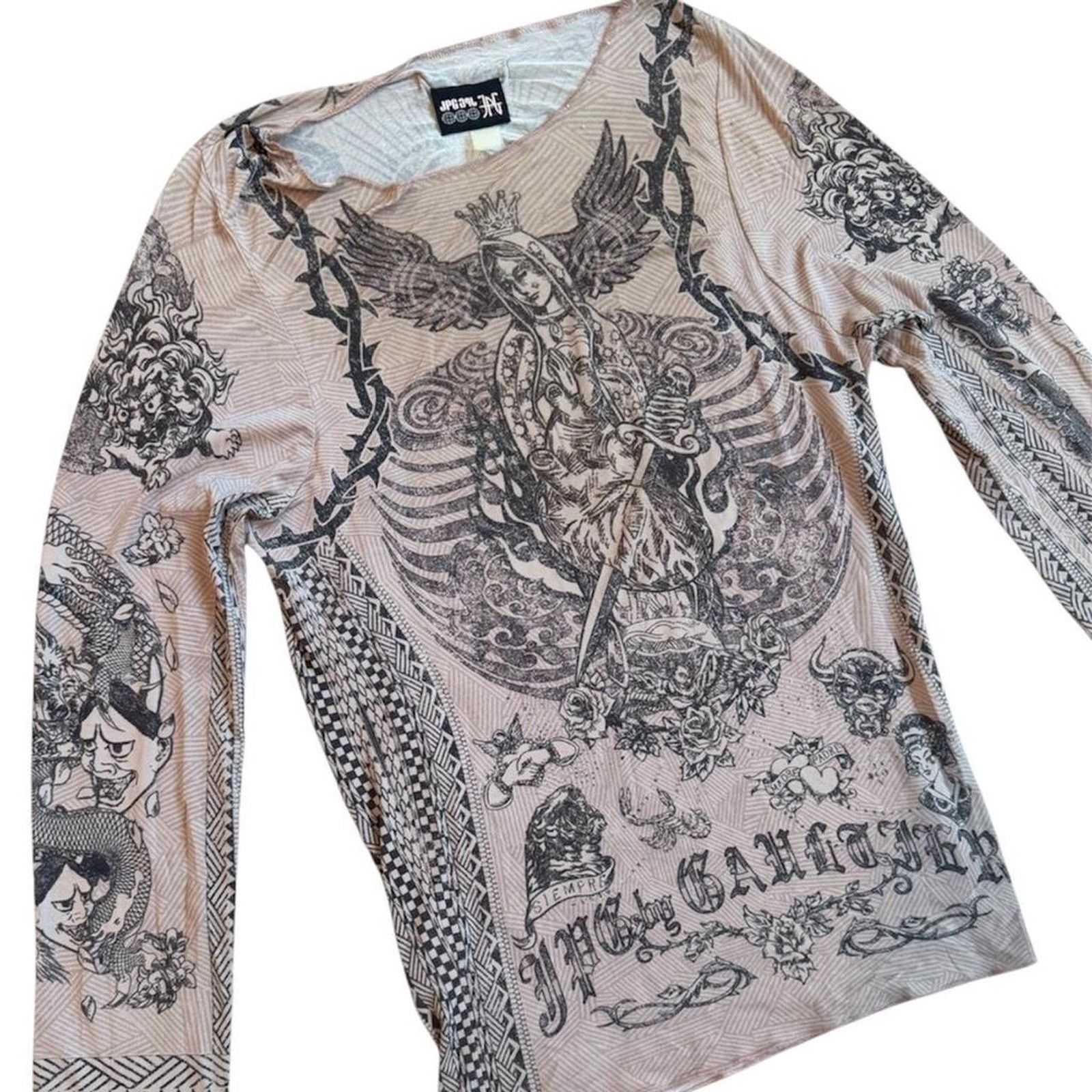 Jean Paul Gaultier Jean Paul Gaultier Jesus & Mary Tattoo Long Sleeve T-Shirt Size US M / EU 48-50 / 2 - 2 Thumbnail