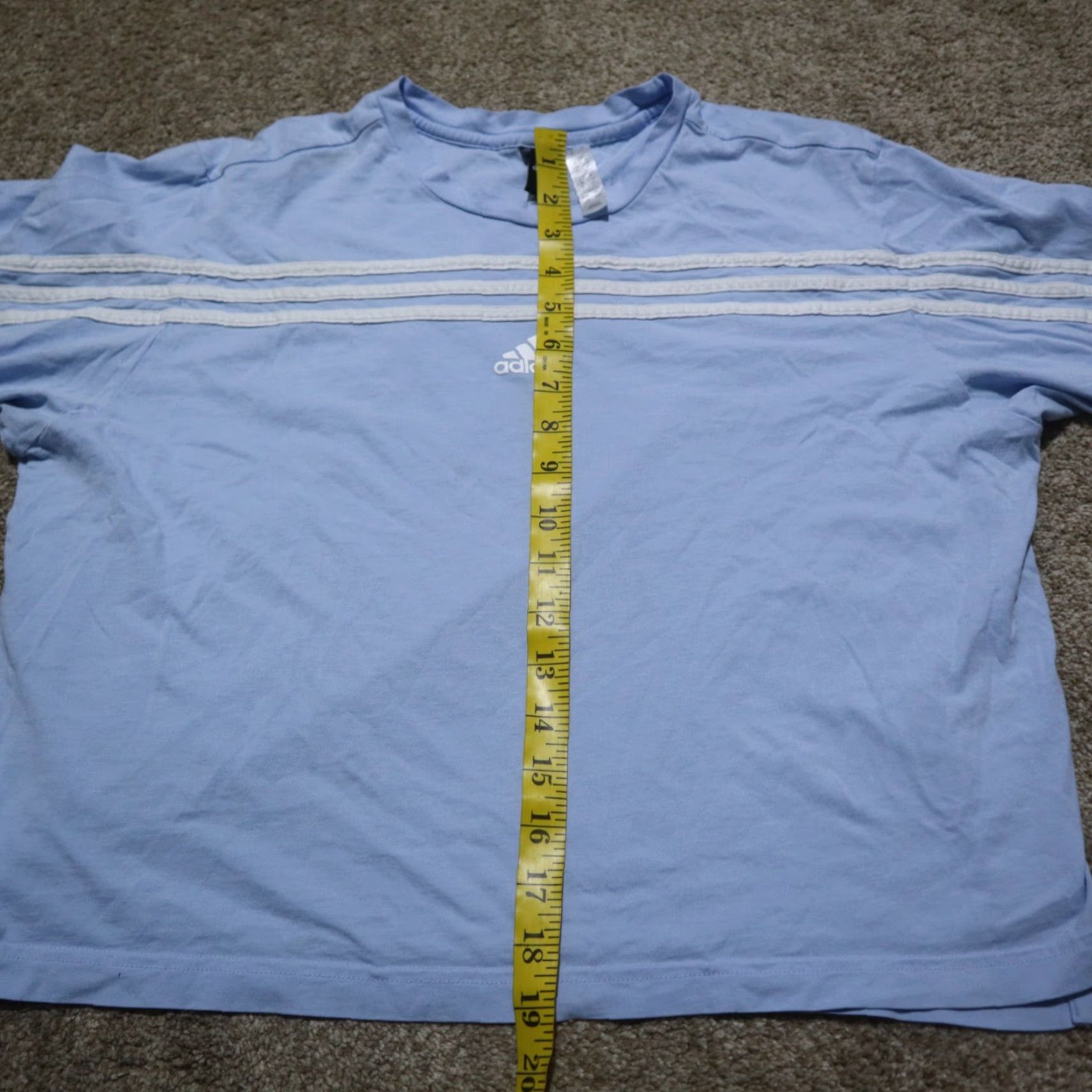 Adidas Adidas Shirt Cropped Back Athletic Gym Women's L Blue Sleeve Short Solid Back Compression Back Size L / US 10 / IT 46 - 6 Thumbnail