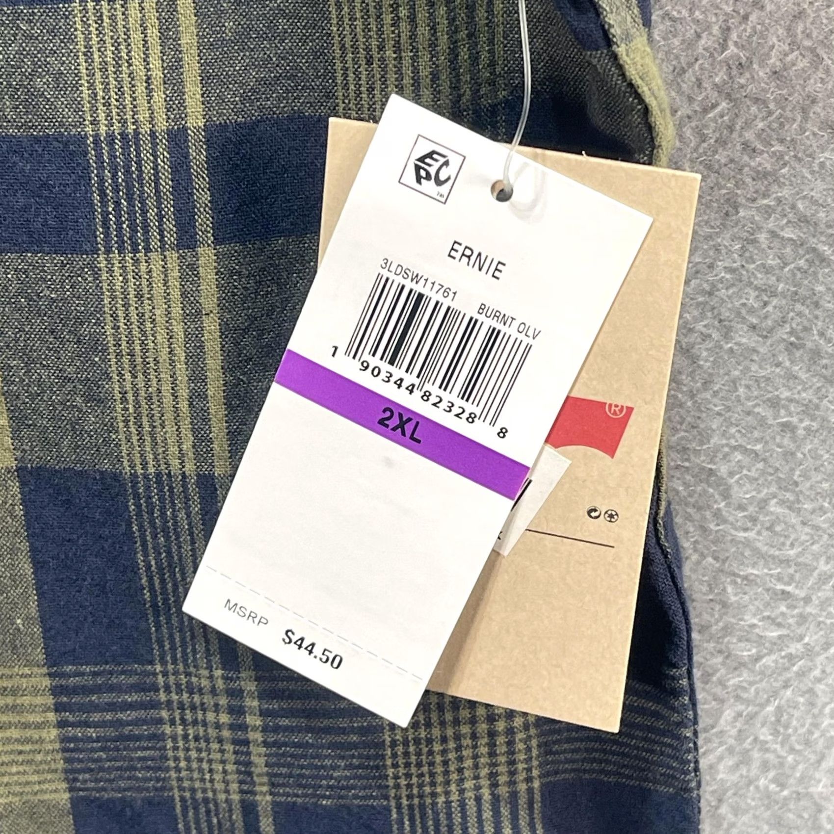 Levi's VINTAGE Levi's Shirt Mens 2XL Burnt Olive Navy Plaid Short Sleeve Button Up Ernie Casual Size US XXL / EU 58 / 5 - 4 Thumbnail