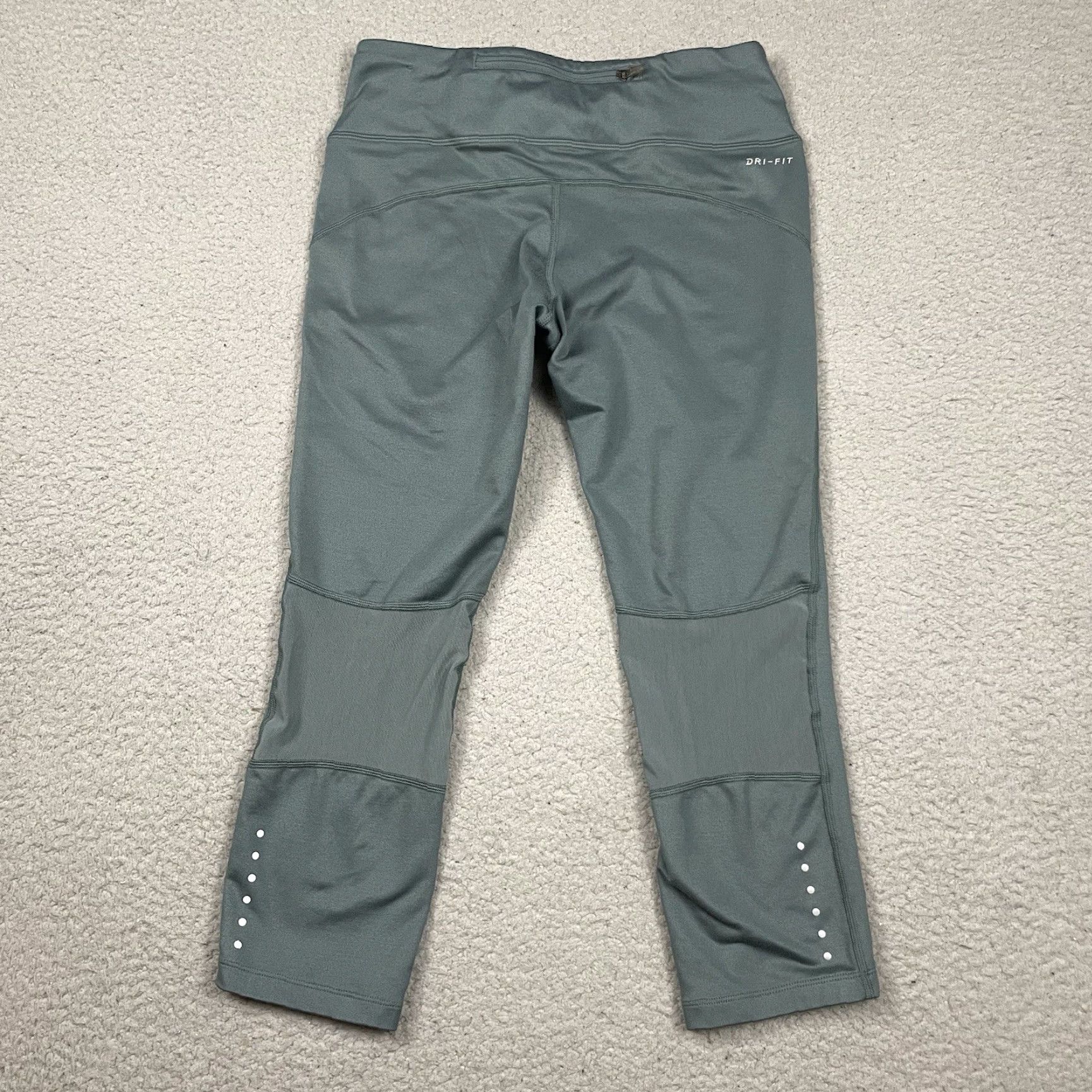 Nike VINTAGE Nike Running Leggings Womens S Green Dri Fit Reflective Athletic Pants S Size 28" / US 6 / IT 42 - 4 Thumbnail